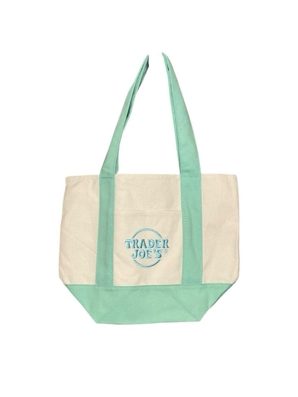Trader Joe's Mini Tote Green Pastel Great Viral Toe Bag Fun